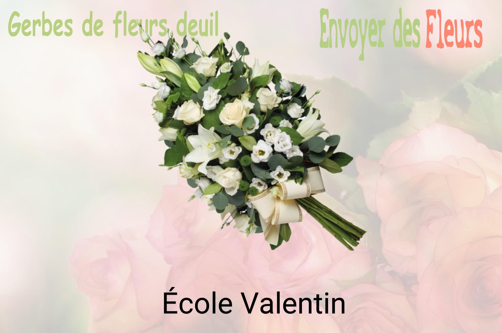 Gerbe de fleurs de deuil livrée à École-Valentin
